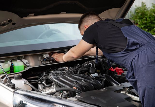 Mechanic carrying out car repair and servicing at DVC Auto, Kempton Park